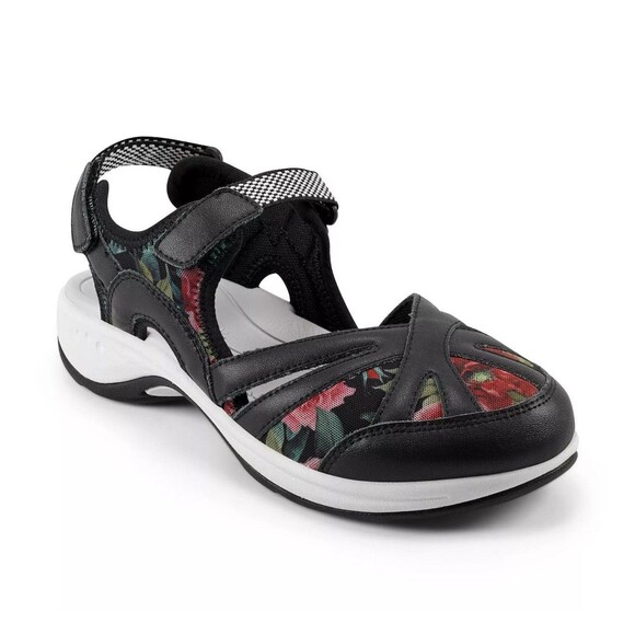 Easy Spirit Esplash Water Resistant Sport Sandals In Black Floral Sz 9.5N New - Picture 1 of 7